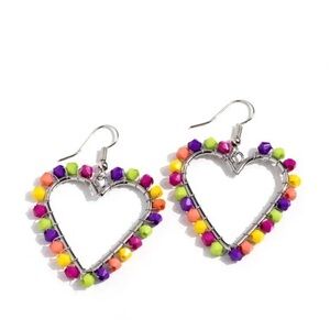 Paparazzi Colorful Heart-Shaped Earrings